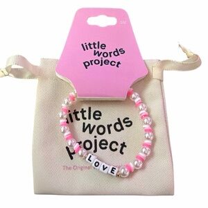 Little Words Project Love Pink White Beaded Bracelet NWT